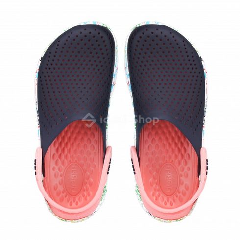 Crocs Сабо Крокси LiteRide™ Clog Navy/Melon (клякси розово-сині), розмір 36
