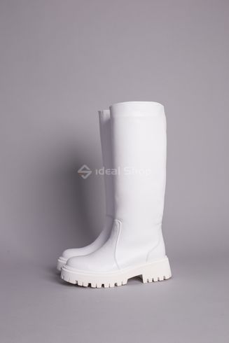 Foto Damskie białe skórzane buty za kostkę w zimowym kolorze 8605-2е/36 9