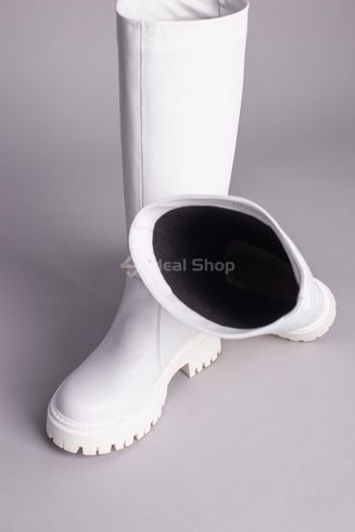 Foto Damskie białe skórzane buty za kostkę w zimowym kolorze 8605-2е/36 10