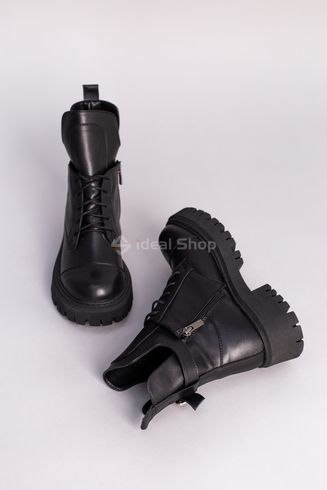 Foto Czarne skórzane buty zimowe damskie 5583-3з/35 8
