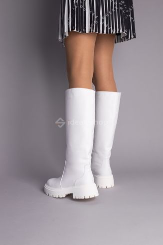 Foto Damskie białe skórzane buty za kostkę w zimowym kolorze 8605-2е/36 6