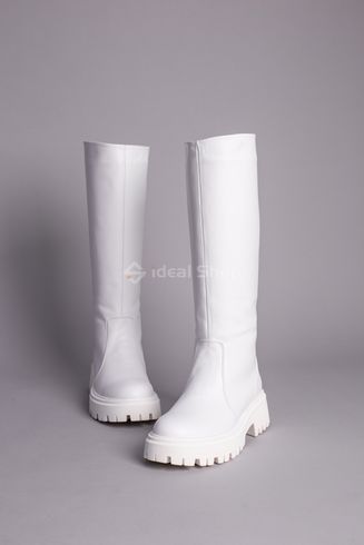 Foto Damskie białe skórzane buty za kostkę w zimowym kolorze 8605-2е/36 8