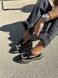 Кросівки жіночі шкіряні чорні із вставками замші