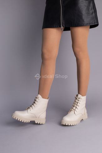 Фото Ботинки женские кожаные бежевого цвета, на шнурках, зимние 6700-2з/36 3