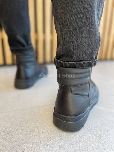 Фото Ботинки мужские кожаные черного цвета на меху 8025з/40 10