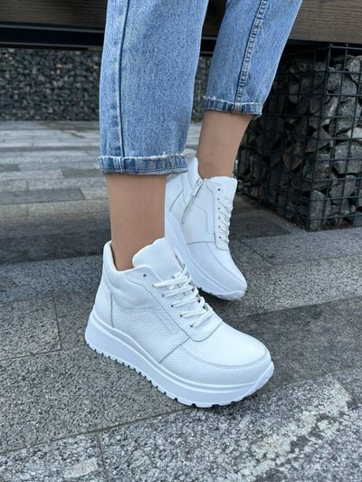 Skórzane sneakersy damskie w kolorze granatowo-białym, wielosezonowe 41 (27 cm)