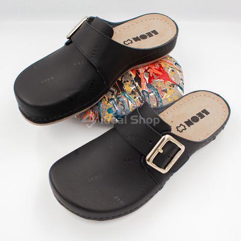 Фото Женские сабо кожаные Leon 971, черный 971-black-36 8