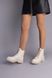 Черевики жіночі шкіряні бежевого кольору, на шнурках, зимові 36 (23,5 см)