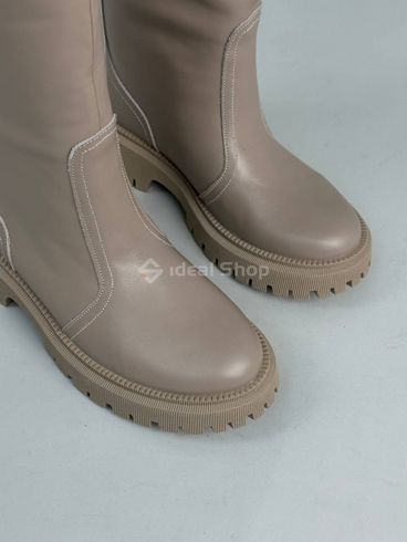 Foto Damskie skórzane beżowe buty na zimę 7006д/36 10