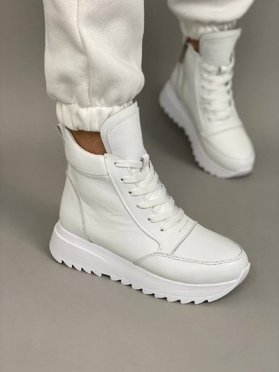 Кросівки жіночі шкіряні білі зимові 41 (26.5-27 см)