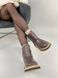 Damskie czekoladowe skórzane buty ugg na koturnie 36 (23 cm)