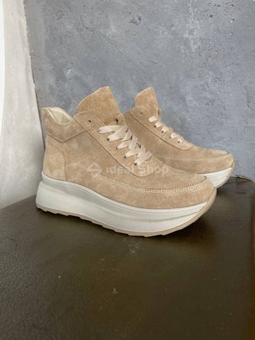 Sneakersy damskie zamszowe beżowe zimowe 41 (26.5 cm)
