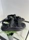Damskie czarne skórzane sandały pikowane z rzepem 37 (24 cm)
