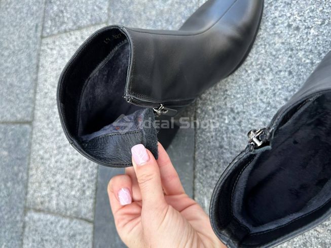 Фото Ботильоны женские кожаные черные на каблуках демисезонные 2706-1д/39 12