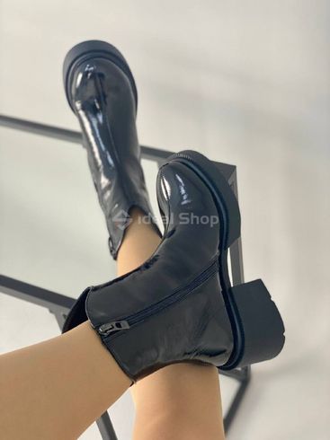 Фото Ботинки женские кожа наплак черные на каблуке зимние 8905-2з/36 10