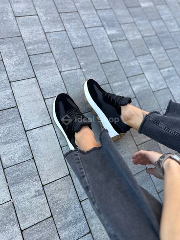 Кросівки жіночі замшеві чорні зі вставками плащової тканини 36 (23,5 см)