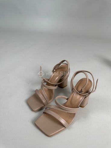 Туфлі жіночі шкіряні бежевого кольору на підборах 37 (24.5 cm)
