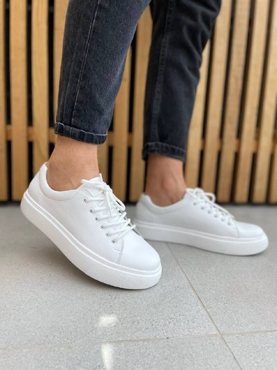 Sneakersy męskie skórzane białe 44 (29,5 cm)