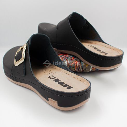 Фото Женские сабо кожаные Leon 971, черный 971-black-39 11
