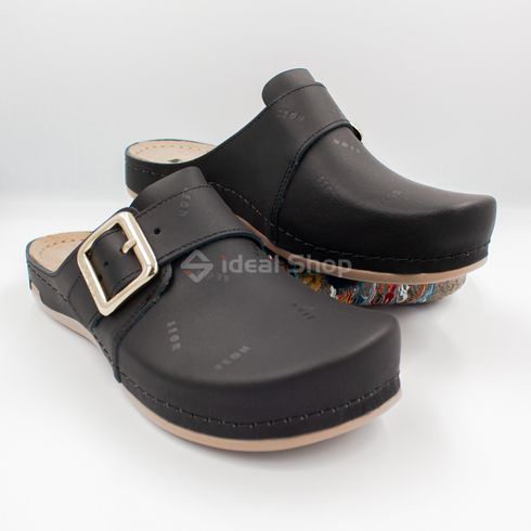 Фото Женские сабо кожаные Leon 971, черный 971-black-39 3