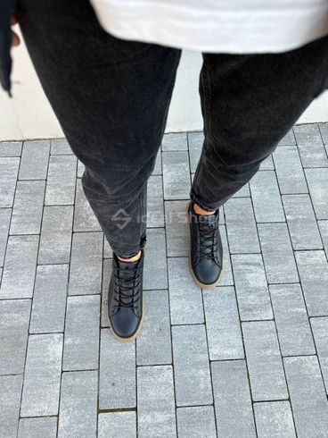 Фото Ботинки мужские кожаные черного цвета демисезонные 2502д/40 4