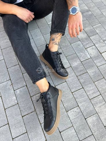 Фото Ботинки мужские кожаные черного цвета демисезонные 2502д/40 6
