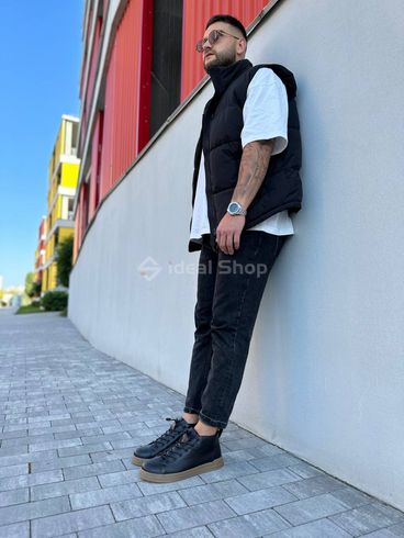 Фото Ботинки мужские кожаные черного цвета демисезонные 2502д/40 7