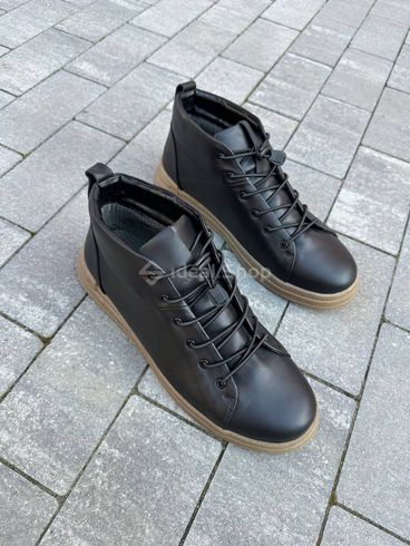 Фото Ботинки мужские кожаные черного цвета демисезонные 2502д/40 11