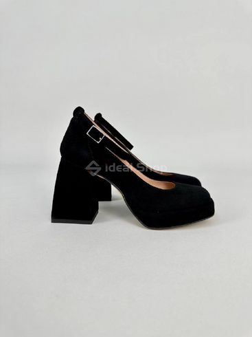 Туфлі жіночі замшеві чорні на підборах