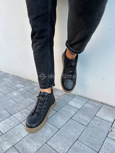Фото Ботинки мужские кожаные черного цвета демисезонные 2502д/40 3