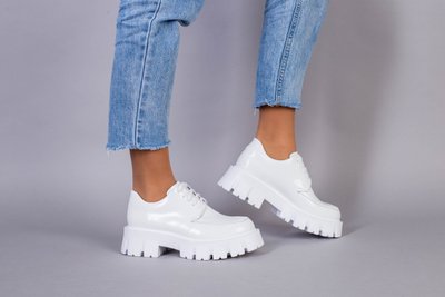 Buty damskie białe skórzane naplack ze sznurowadłami 40 (26.5-27 cm)