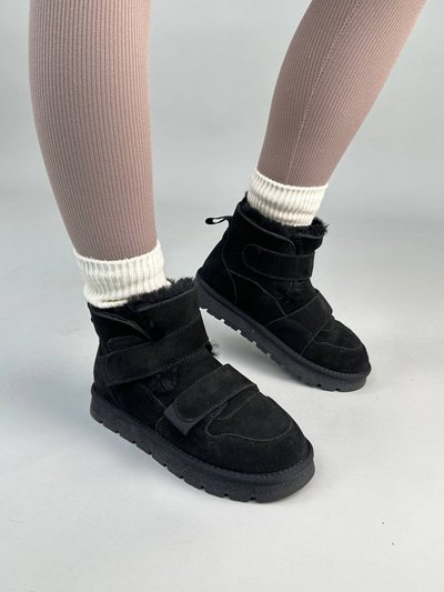 Damskie zamszowe czarne buty ugg z zapięciem na rzepy 36 (23,5 cm)