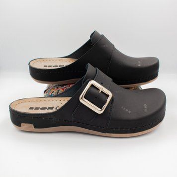 Фото Женские сабо кожаные Leon 971, черный 971-black-41 1