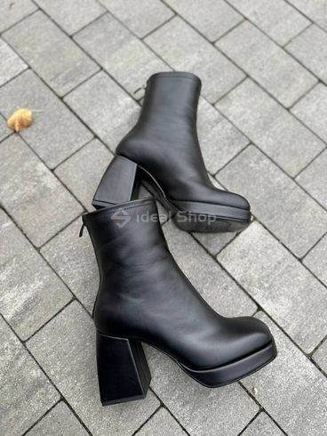 Фото Ботильоны женские кожаные черные на каблуке демисезонные 9930д/37 8