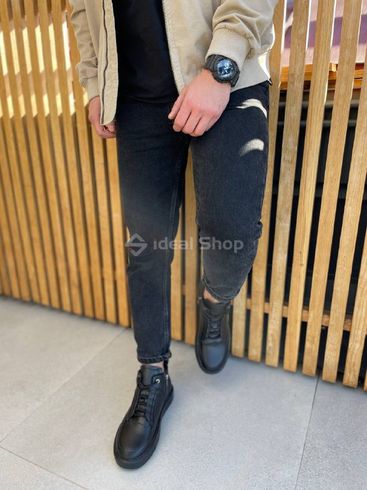 Фото Ботинки мужские кожаные черные на меху 8024з/40 6