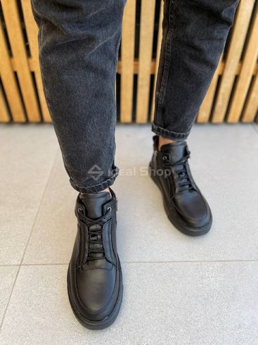 Фото Ботинки мужские кожаные черные на меху 8024з/40 3