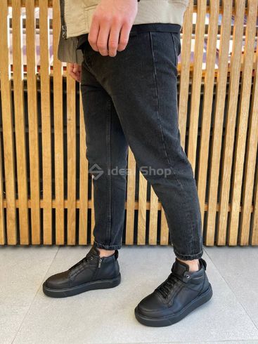 Фото Ботинки мужские кожаные черные на меху 8024з/40 4