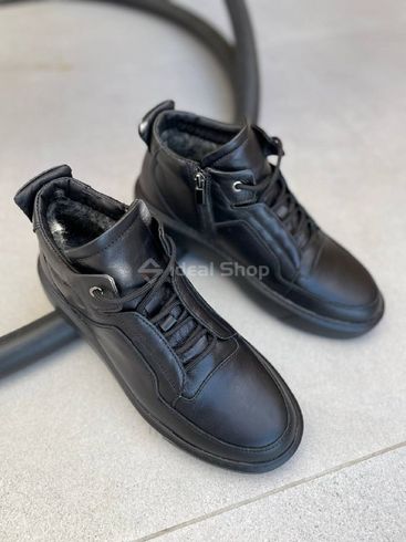 Фото Ботинки мужские кожаные черные на меху 8024з/40 11