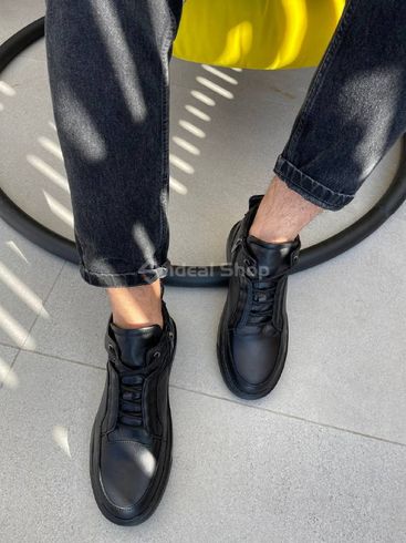 Фото Ботинки мужские кожаные черные на меху 8024з/40 9