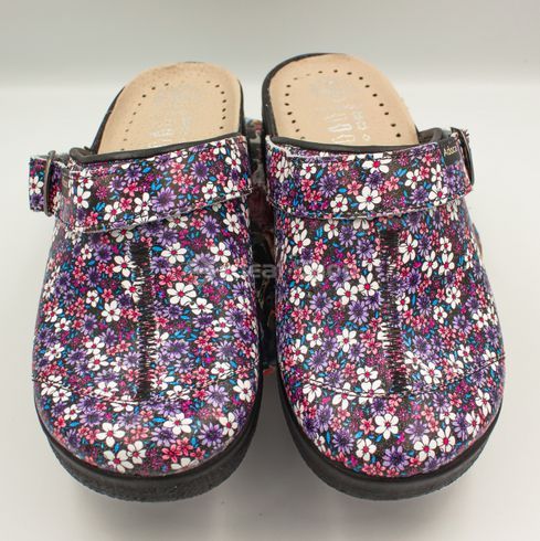 Фото Тапочки сабо жіночі Adaco 812sr black flowers 812sr-black flowers-36 5