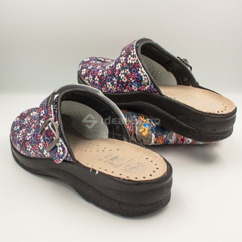 Фото Тапочки сабо жіночі Adaco 812sr black flowers 812sr-black flowers-36 8