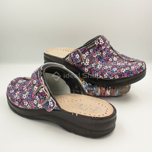 Фото Тапочки сабо жіночі Adaco 812sr black flowers 812sr-black flowers-36 12