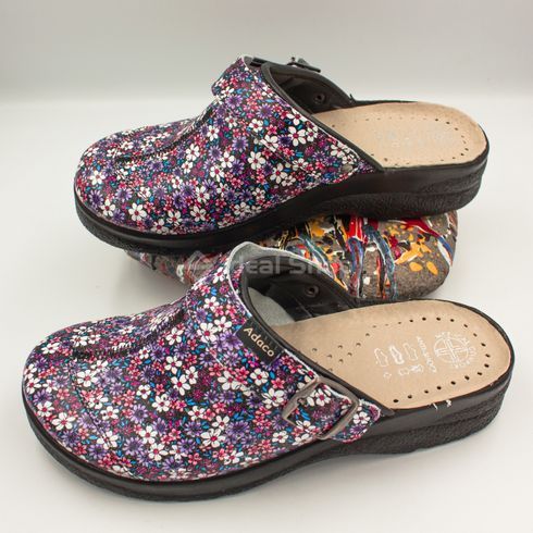 Фото Тапочки сабо жіночі Adaco 812sr black flowers 812sr-black flowers-36 7