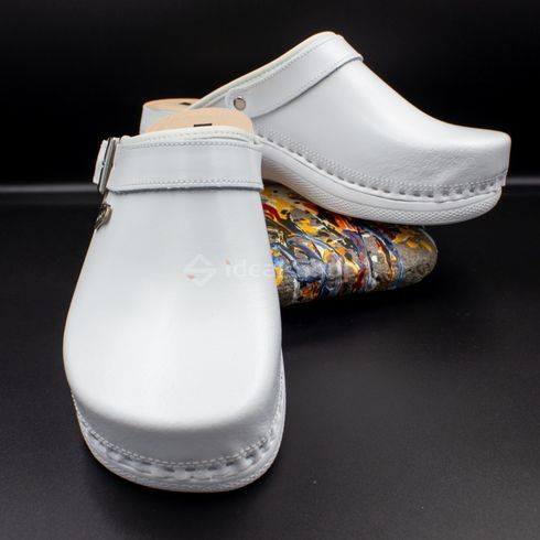 Фото Жіночі сабо шкіряні Leon PU101, білі PU101-white-38 21
