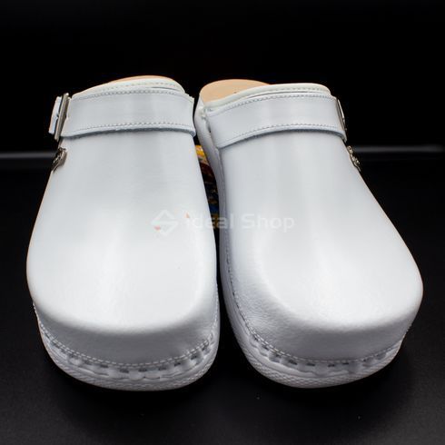 Фото Жіночі сабо шкіряні Leon PU101, білі PU101-white-38 5
