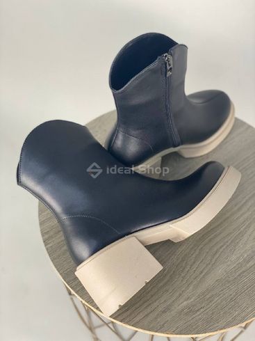 Foto Damskie skórzane czarne buty zimowe na obcasie 8905-1з/36 11