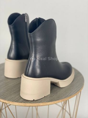 Фото Ботинки женские кожаные черные на каблуке зимние 8905-1з/36 12