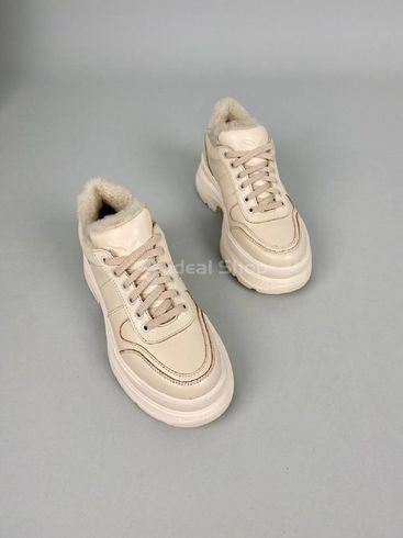 Sneakersy damskie skórzane beżowe zimowe 36 (23,5 cm)