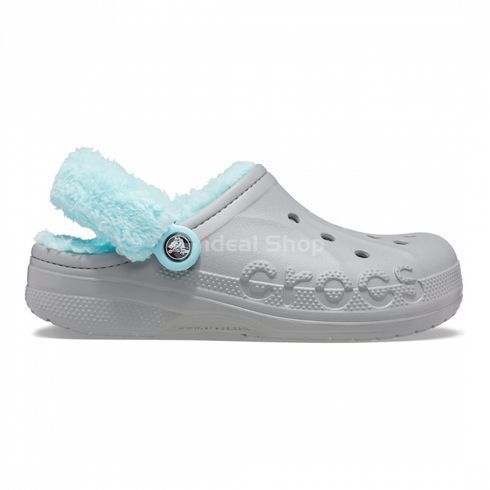 Крокси Baya Lined Fuzz Strap Grey/Ice Blue, розмір 36