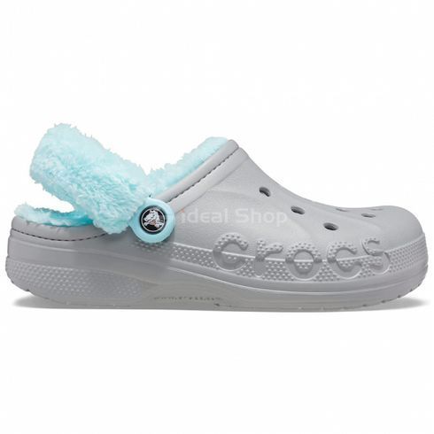 Крокси Baya Lined Fuzz Strap Grey/Ice Blue, розмір 36